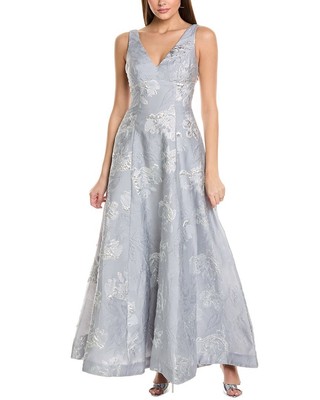 Ml Жаккардовое платье Monique Lhuillier Madeline женское металлическое 0