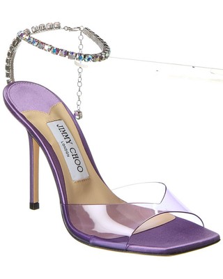 

Jimmy Choo Saeda 100 Женские сандалии из винила и кожи, Фиолетовый, NA