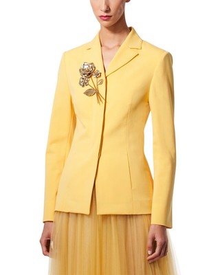 Carolina Herrera Snap Front Wool-Blend Jacket Womens