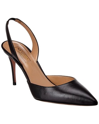

Женские кожаные туфли Aquazzura So Nude 85 с пяткой на пятке, Черный, NA