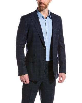 

Zanetti 2шт Porto Slim Fit шерстяной костюм мужской, Синий
