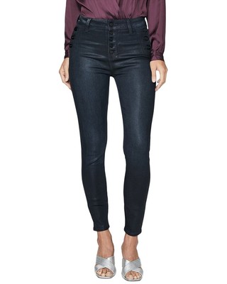 Женские джинсы скинни до щиколотки с супервысокой талией Paige Denim Emmie Stunner Luxe Coating