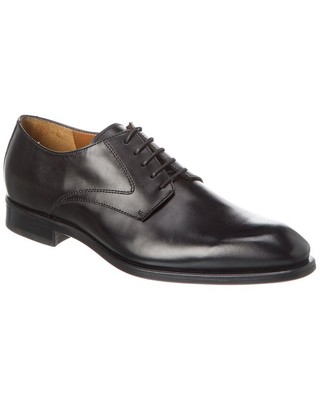 Antonio Maurizi Plain Toe Leather Oxford Mens Black 46