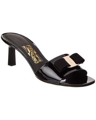 

Женские лакированные сандалии Ferragamo Glo, черные, Черный, NA