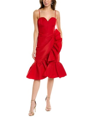 

Женское шелковое коктейльное платье Carolina Herrera Sweetheart, Красный