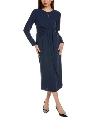 Lafayette 148 New York Cutout Belted Dress Womens