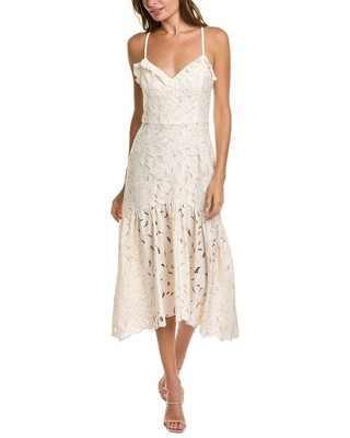 

Женское платье миди Marchesa Notte Peony, Белый