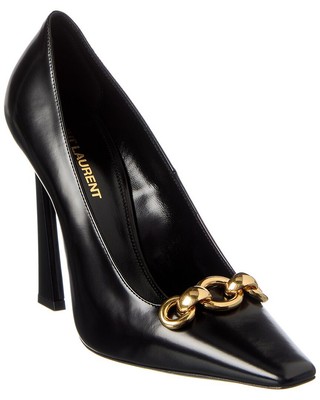 

Женские кожаные туфли Saint Laurent Silvana 110, Черный, NA