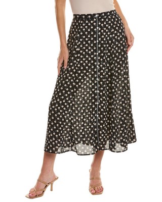 

Макси-юбка из крепа Max Studio, женская, Black/toast small tossed daisy