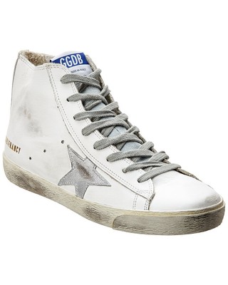 Женские кроссовки с высоким берцем из кожи Golden Goose Francy, белые 41