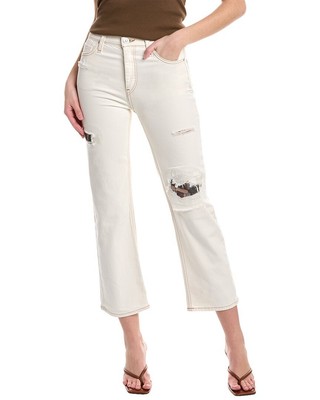 

Hudson Jeans Remi Rip - Repair Прямые женские джинсы до щиколотки, Белый, NA
