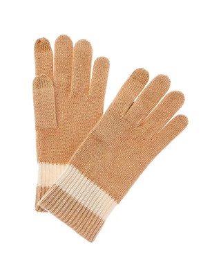 

Amicale Cashmere с цветными блоками, трикотажные кашемировые перчатки, женские, коричневые, Коричневый