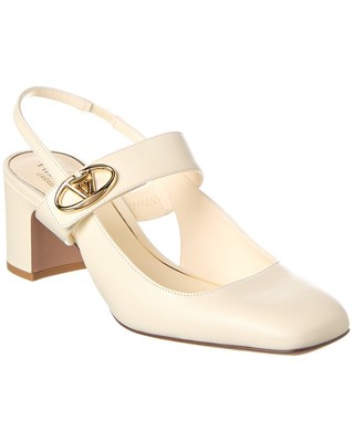 Туфли-лодочки Valentino Vlogo Signature 60 из кожи на плоской подошве женские белые 37