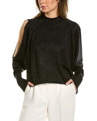 

Lafayette 148 New York Plus полушерстяной свитер с открытыми плечами, женский черный