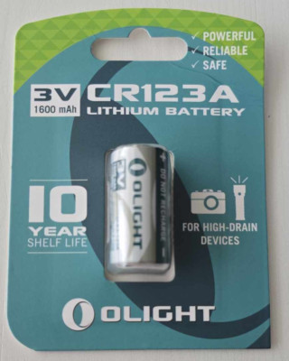Olight Battery CR123A 3v 1600mah  Lithium NEW