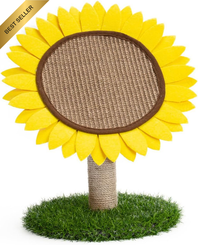 Sunflower Cat Scratching Post Sisal Rope Cat Scratch Board Plush Climbing Rack w