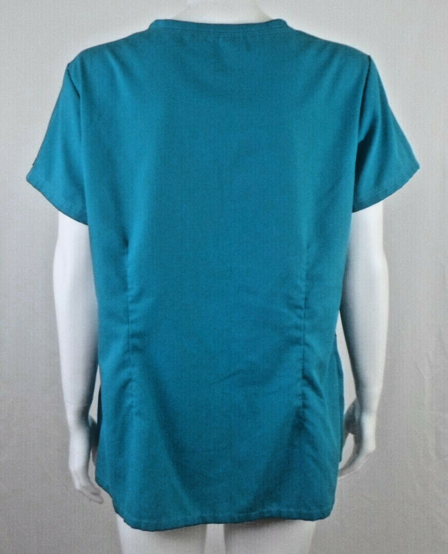 GREYS ANATOMY Womens Solid Green Medical Scrub Set Top & Cargo Pants LARGE