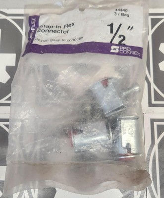 3 Pack Pro Connex BX-MC-FLEX 1/2'' Snap-in Flex Connector 44440 - GHGC-D6
