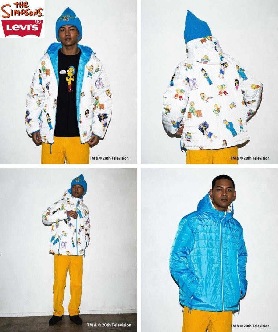 Pre-owned Levi's The Simpsons Collaboration Reversible Packable Jacket L Size 2402m In Multicolor