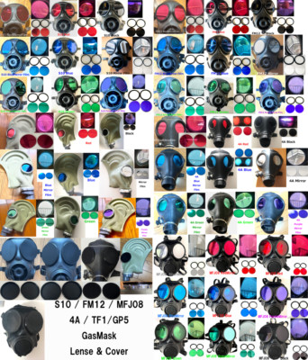 FM12/S10/4A/MFJ08/TF1 GasMask Polycarbonate Outsert/Replacement Lenses withRings
