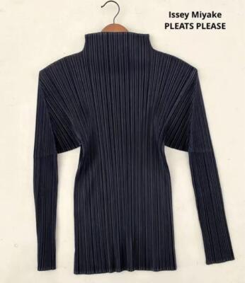 PLEATS PLEASE ISSEY MIYAKE ポロシャツ 半袖 ネイビー PLEATS PLEASE ISSEY MIYAKE - PLEATS PLEASE(プリーツプリーズ