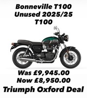 Unused 2025/25 Triumph Bonneville T100 Motorcycle 