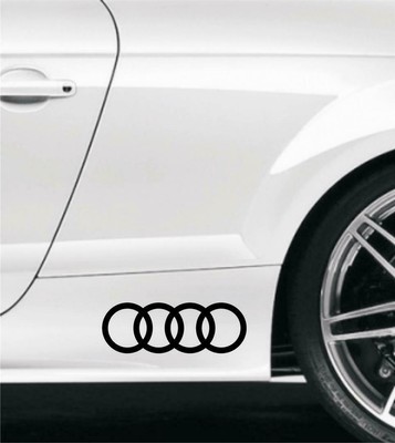 COPPIA ADESIVI PER FIANCATE LOGO AUDI PER A1 A3 A4 A5 A6 A7 A8 TT NERO