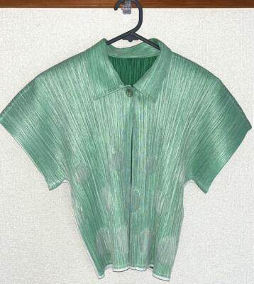 PLEATS PLEASE 美品 サイズ3 PLEATS PLEASE Denim Print Pleated Mesh Shorts Size 3(K