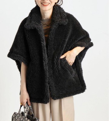 TICCA/ティッカWOOL FUR PONCHO Ticca Wool Fur Poncho Black Women's #EC CZB | eBay