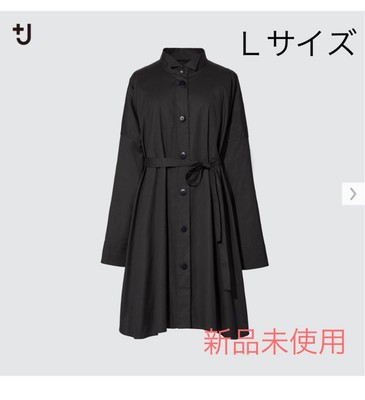 Jil Sander x Uniqlo Black Dolman Sleeve Shirt Dress L Cotton Blend JAPAN