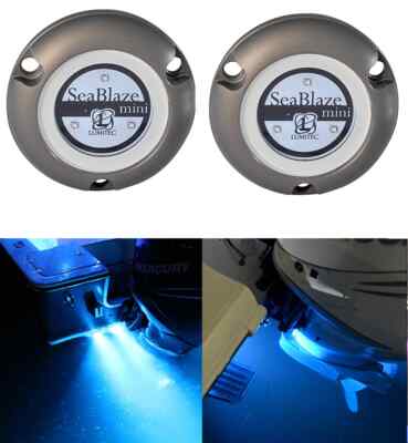 Lumitec SeaBlaze MINI BLUE LED Underwater Boat Lights Surface Mount PAIR 101246