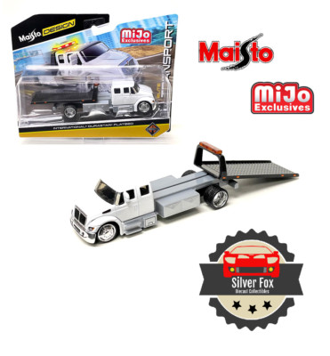 MAISTO 15176 ELITE TRANSPORT INTERNATIONAL DURASTAR FLATBED TRUCK 1/64 WHITE
