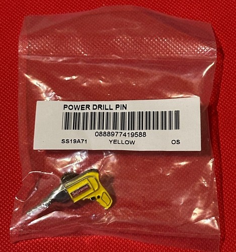Supreme SS19 Power Drill Pin - Yellow - New In Bag | eBay