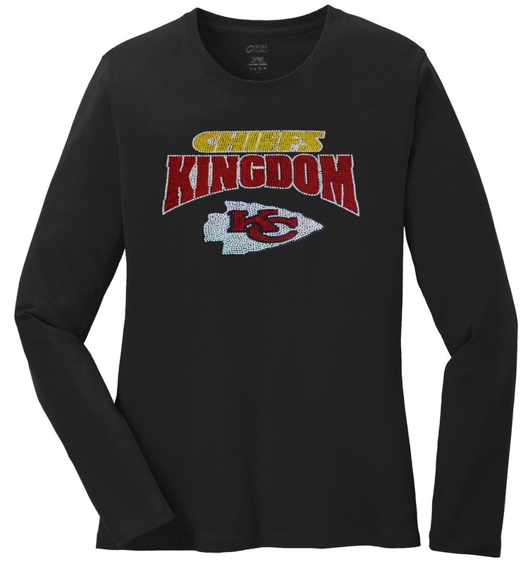 Women's Kansas City Chiefs Ladies V-neck T-shirts Bling Shirt Football