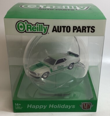 M2 Machines 2023 O Reilly Auto Parts Ornament 1970 Ford Mustang Boss 302