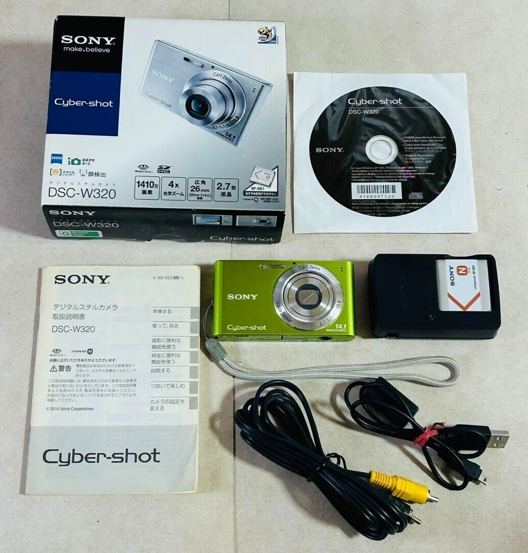Exc+5 in Box] SONY Cyber-shot DSC-W320 Green Compact Digital