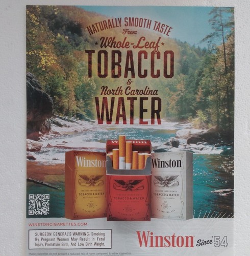 2022 Winston Cigarettes Vintage Print Ad- Since 1954 River stream Scene  Tobacco