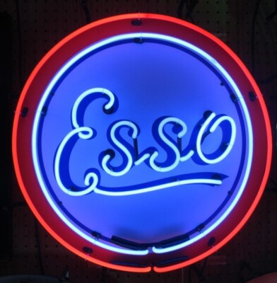 ESSO Gas Gasoline Oil 24''x24'' Neon Light Sign Lamp HD Vivid With Dimmer