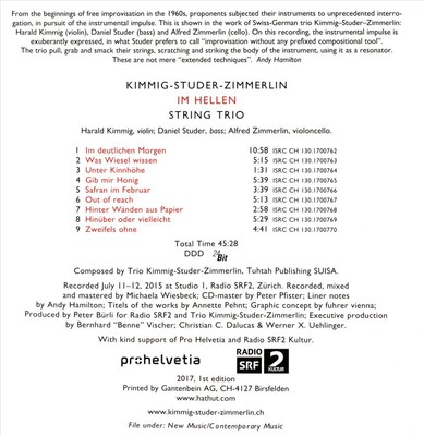 TRIO KIMMIG-STUDER-ZIMMERLIN - IM HELLEN NEW CD
