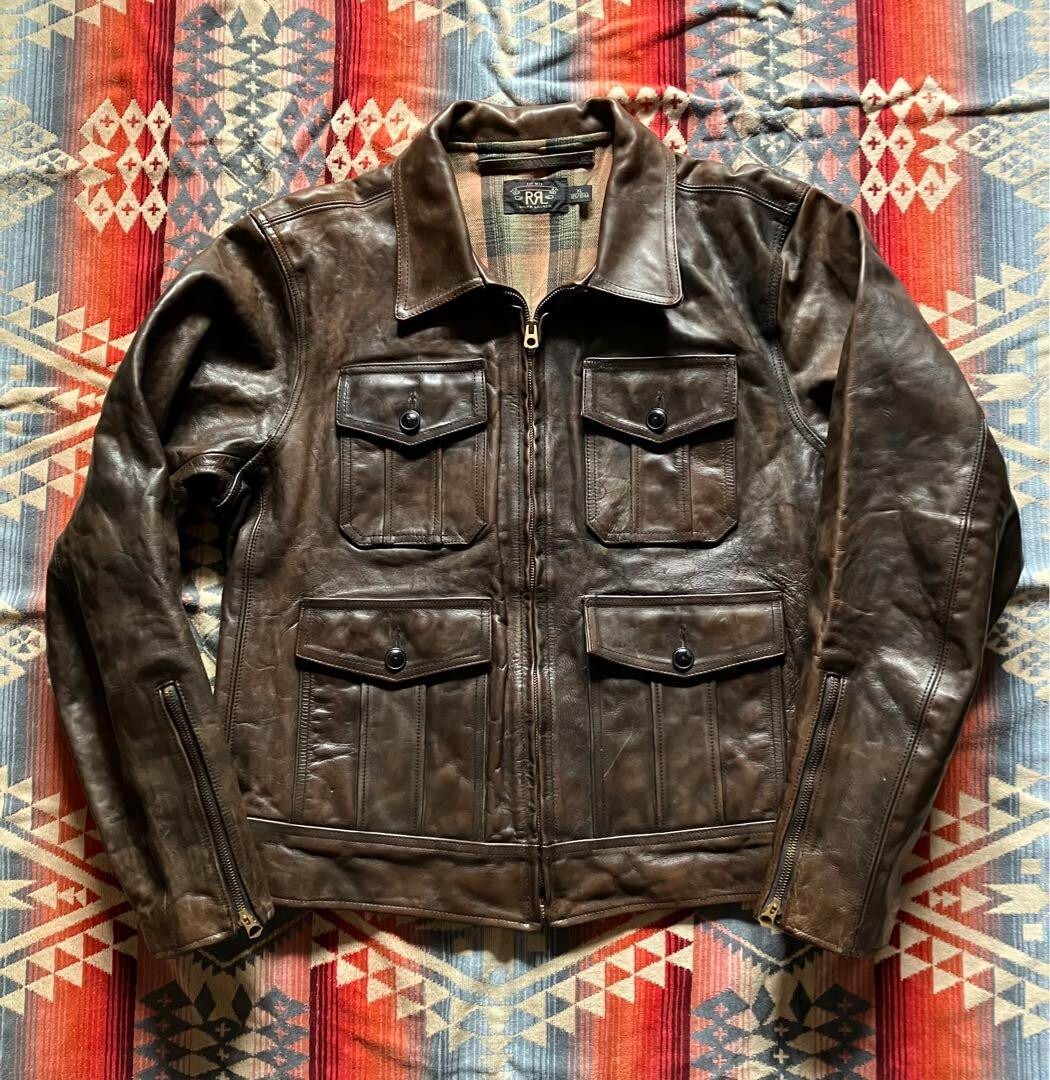 シングルライダースRRL FENTON LEATHER JACKETこげ茶