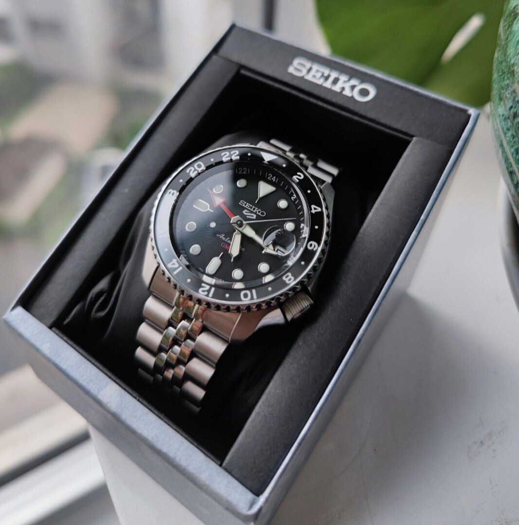 Pre-owned Seiko 5 Sport Gmt Ssk001 Automatic Men's Watch Steel Bracelet Jubilee, Brand