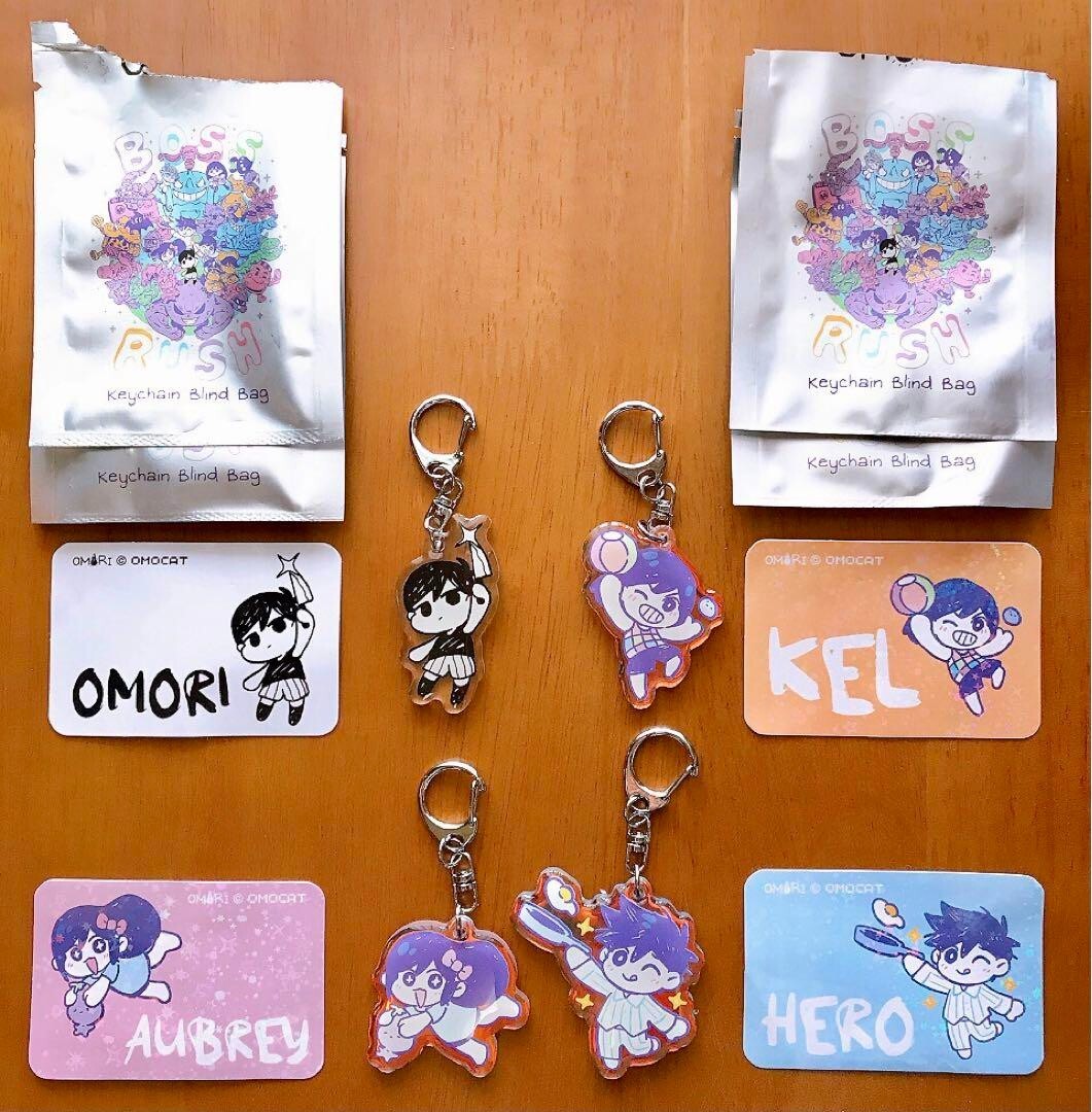 OMORI BOSS RUSH Omori Aubrey Kel Hero Acrylic Keychain Set