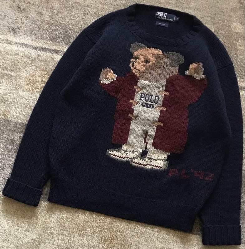 Polo Ralph Lauren Polo Bear Sweater RL92 1992 Vintage S Rare