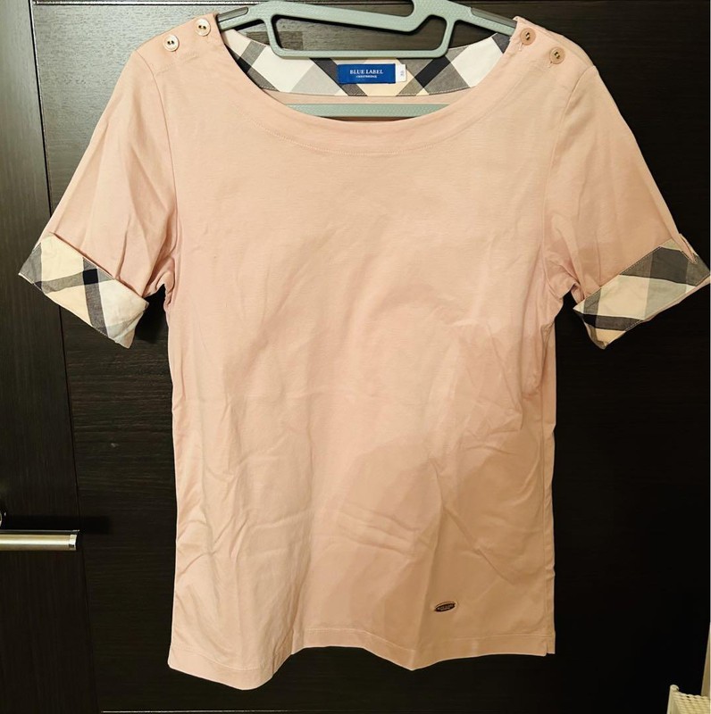 Burberry Blue Label Nova Check Cut and Sew Pink 38/US:S Authentic
