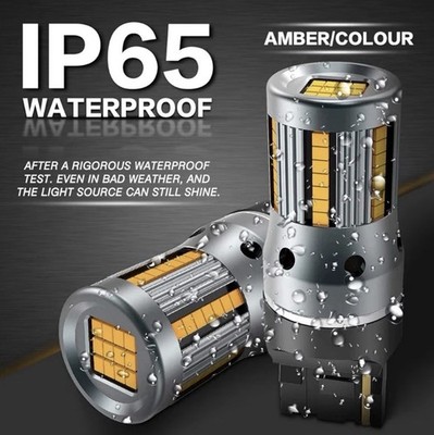 TUINCYN 2 X 7440 WY21W T20 LED Bulb CANBUS Free Amber Yellow Turn Signals Light