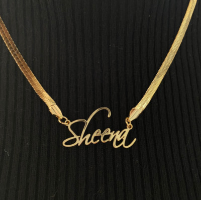 Custom Snake Chain Name Necklace Nameplate Personalized Women Mom Girl Jewelry 