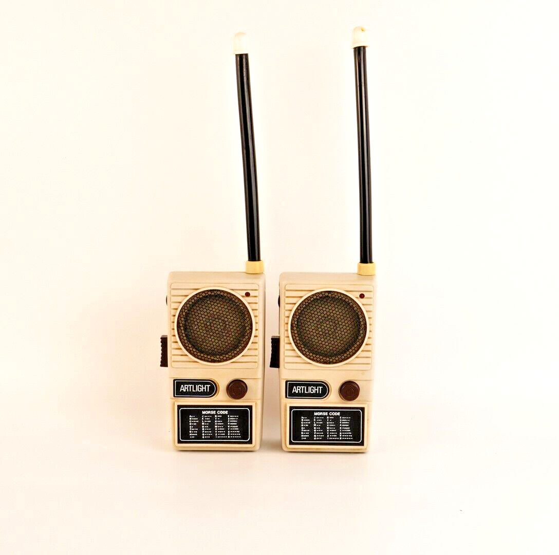 ArtLight Walkie Talky Pair - Morse Code - Power On - For Parts Repair - Vintage