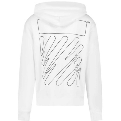 Pre-owned Off-white Diag Wave Outline White Hoodie