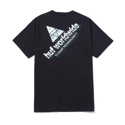 

HUF Worldwide Футболка с короткими рукавами Peak Tech (темно-синяя) с графическим рисунком, Navy