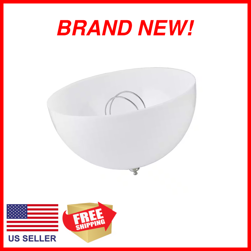 8 In. White Acrylic Dome Clip-On Flushmount Lamp Shade for Bulb-Only Light Fixtu
